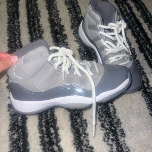 Jordan Women's Gray and White High-Top Sneakers